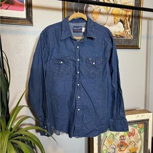 Vintage Wrangler Western Wear Denim Shirt